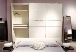 Bedroom wardrobes white color photo