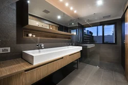 Дизайн ванны и кухни в одной комнате