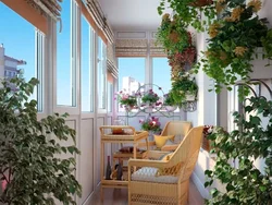 Loggia Interior Design With Flowers