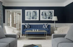 Blue and white living room design