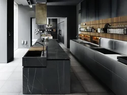 Kitchen black marble photo