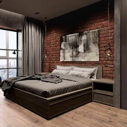 Bedroom interior loft wood