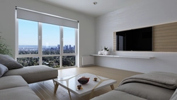 Apartment interiors floor-to-ceiling windows