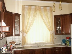 Curtains for the kitchen on a small window photo design