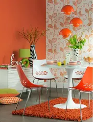 Color combination of wallpaper for the kitchen photo