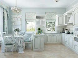 Small kitchen design in Provence style photo