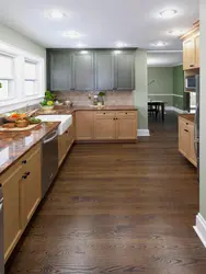Photo of a kitchen with wood flooring