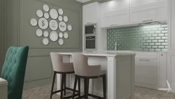 Sage color in the kitchen interior