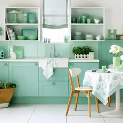 Sage color in the kitchen interior