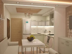 Kitchen design 18 meters with balcony