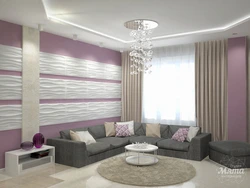 Lilac yashash xonasi uslubidagi interyer