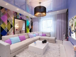 Interior in lilac living room style