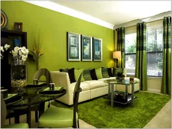 White-Green Living Room Photo