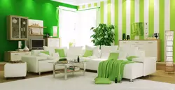 Бело зеленая гостиная фото