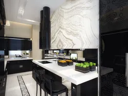 Combination of white and black in the kitchen photo