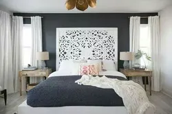Дизайн спальни тканью