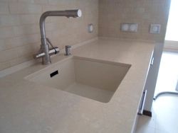 Stone sink for kitchen interior