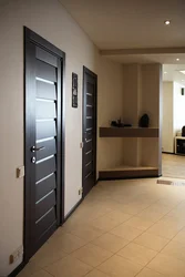 Living room interior with wenge doors photo