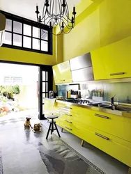 Kitchen Interior Yellow Brown