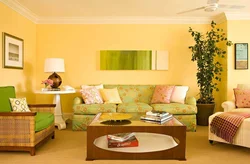 Зелено желтая гостиная фото