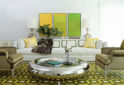 Green yellow living room photo