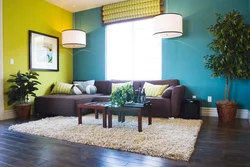 Green yellow living room photo