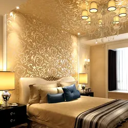 Golden bedroom interior