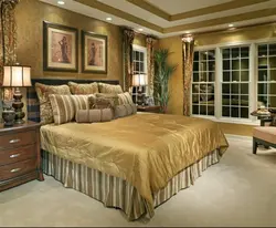 Golden bedroom interior