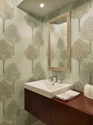 Glass wallpaper in bath design