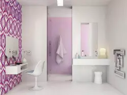Glass wallpaper in bath design