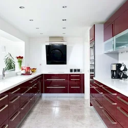 Colors Combined With Burgundy In The Kitchen Interior