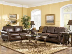 Living Room Interior With Leather
