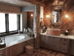 Combination Of Wood Colors In The Bathroom Interior