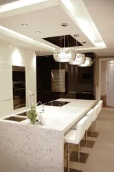 Kitchen interior plasterboard ceiling
