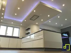 Интерьер кухни потолок гипсокартон