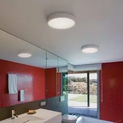 Recessed lights in the bathroom ceiling photo