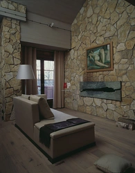 Living Room Wood And Stone Photo