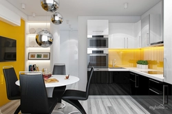 Modern design kitchen interior 9 sq m photo