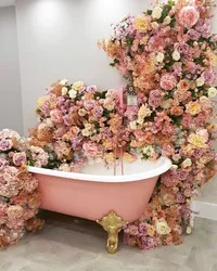 Bathroom design with flowers photo