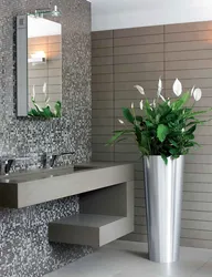 Bathroom design with flowers photo