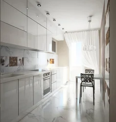 Glossy kitchens on the entire wall photo