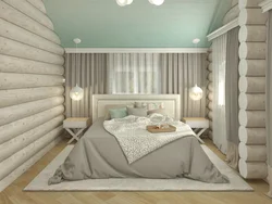 Сучасны дызайн спальні для драўлянага дома