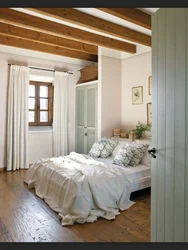 Modern bedroom design for a wooden house