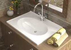Built-in sink in the bathroom photo