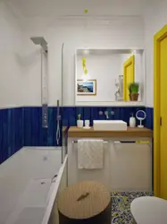Бір бөлмелі пәтердің ванна бөлмесінің интерьері