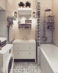 Bathroom design without toilet 3 sq.m.