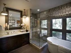 Bathroom tile design with window