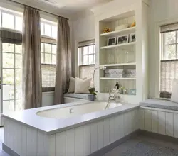 Bathroom tile design with window