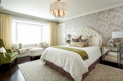What wallpaper colors are suitable for a bedroom photo