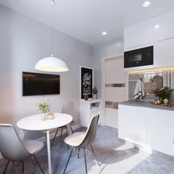 Design of a small kitchen in an apartment in light colors